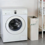 Slim Collapsible Laundry Basket with Handles for Small Spaces Beige