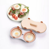 Microwave Egg Cooker Double Layer with Poached Egg Steamer Orange