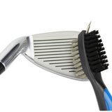 Double Sided Golf Cleaning Brush Club Brush and Groove Brush with Retractable Reel Blue