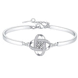 Minimalist Clover Bracelet for Women’s Daily Wear Jewelry Silver