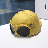 2 in 1 Eye Shade Baseball Cap Adjustable Cotton Blend Yellow