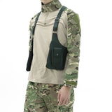 Outdoor Double Shoulder Armpit Bag with Multiple Storage Pockets Black
