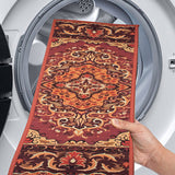 5Pcs Self Adhesive Carpet Stair Mats Washable Stair Runners Red