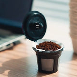 4 PCS Refillable Coffee Pods Compatible with Keurig K Cup Machines Black