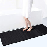 3 Pieces Set Water Absorption Bathroom Floor Mats Non-Slip Bath Mats Black