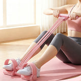 8-Tube Adjustable Resistance Bands with Pedal Detachable Exercise Bands Resistance Training Equipment for Home Office Yoga Workouts Pink