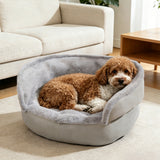 Soft Dog Bed with Anti-Slip Indoor Bed for Small Dogs Cat Grey