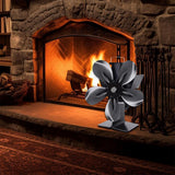 5-Blade Fireplace Fan for Wood Burning Stove Silent Heat Powered Stove Fan