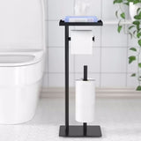 Free Standing Toilet Paper Holder with Shelf Bathroom Organizer Stand