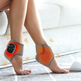 Electric Heated Ankle Wrap with Vibration Modes Rechargeable Warm Compress Support Gray