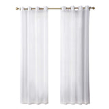 2-Panel 210x134cm Voile Curtain Window Drape Sheer Curtain with Rod-Holes White