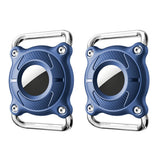 2Pcs Protective Case for Apple AirTag 1st/2nd Gen Water Resistant Hard Shell Holder Cover for Pet Collar Keychain Bag Blue