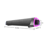USB Powered Bluetooth Soundbar with RGB LED Lights Desktop Stereo Speaker for PC Laptop TV