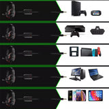 Wired Gaming Headset Head-Worn Headphone with Microphone for PS4 PS5 XBOX SWITCH Blue
