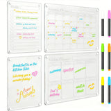 4Pcs Calendar for Refrigerator Whiteboard Fridge Wall Planners Chalkboard Apartment Decor
