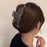 3PCS Black Spider Web Skeleton Hand Skull Hair Claw Clips for Women And Girls