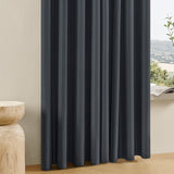 2PCS Blackout Curtains with Black Liner for Bedroom Living Room Black