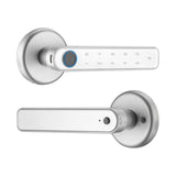 Fingerprint Door Lock APP/Biometric/Passcode/Key Entry Lock Smart Bluetooth Door Knob Handle for Home Room Silver