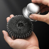Kitchen Steel Wool Cleaning Brush Handle with 5 Replacement Heads