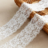 10 Yards Elastic Stretch Lace Trim Floral Ribbon for Sewing DIY White