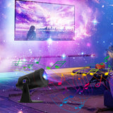 10-in 1Galaxy Projector with White Noise Rotating Starry Sky Bedroom Night Light with Timer Setting Black