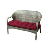 Outdoor Bench Cushion Long Seat Pad with Ties for Indoor Outdoor Furniture Wine Red