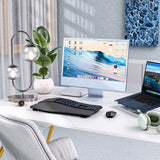 Rechargeable Dual Mode Bluetooth Keyboard 111 Keys with Wrist Rest