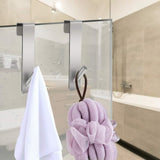 Shower Hooks Bathroom Glass Door Towel Hanger Stainless Steel Hook Silver