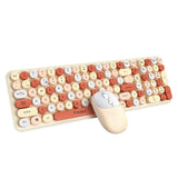 2.4GHz  Wireless Keyboard and Mouse Combo Cute Brown