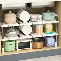 Under Sink Storage Shelf Adjustable Organizer Rack for Kitchen Bathroom