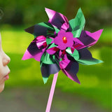 100Pcs Rainbow Plastic Windmill Pinwheels DIY for Garden Party Decoration