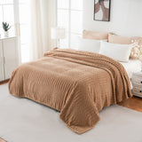 Soft & Fluffy Fleece Throw Blanket Perfect for Sofa Couch Chair Bed Living Room & Bedroom Brown