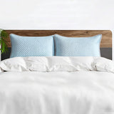 2 PCS 48x74cm Textured Cooling Polyester Pillowcases Blue