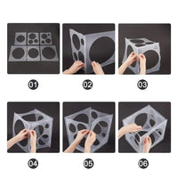 11-Hole Collapsible Plastic Balloon Sizer Box Cube Balloon Size Measurement Tool