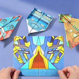 2 Set 3D Origami Paper Airplane Kit 12 Designs 36 Sheets