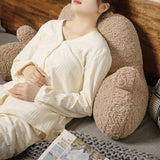 Fluffy Backrest Reading Pillow Lumbar Support Chair Cushion with Arms Coffee