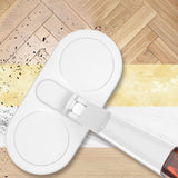 Cordless Electric Spray Mop Spin Cleaning Scrubber with Detachable Tank for Hardwood Floor White