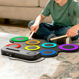 Electric Portable Roll-Up Drum Toy Set with Sticks Practice Pad Mixed Colors