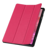 Smart Flip Case Compatible with Lenovo 10.1 Inch Laptop TB311FU 2025 with Stand Rose Red