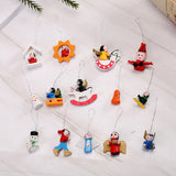 48pcs Wooden Christmas Tree Ornaments Set – Holiday Decoration