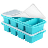 2Pcs Silicone Freezer Tray with Lid  Ice Tube Mold Reusable Storage Containers 4-Grid