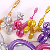 100PCS Long Modelling Balloons Metallic for Party Birthday Wedding Decor