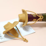 Western Cowboy Hat Silicone Wine Bottle Stopper Champagne Sealer Yellow
