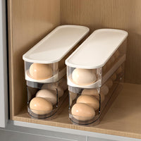 Auto Rolling Fridge Egg Organizer Space Saving Eggs Dispenser for Refrigerator Storage