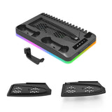 PS5 Slim/Pro Docking Cooling Station with Controller Charger & RGB Light Black