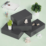 Foldable Cardboard Gift Box Easy Attach for Holiday Packaging Black