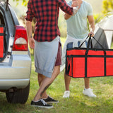 Extra Large Insulated Cooler Bag Foldable Food Delivery Bag Thermal Tote for Catering Picnic Camping Red