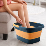 Collapsible Foot Bath Basin with Massage Acupoints Blue