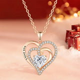 Double Layer Heart Pendant Necklace for Women Stylish Jewelry Gift Set Style 2