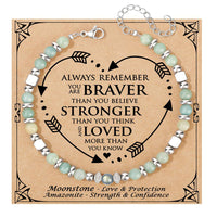 Moonstone & Amazonite Jasper Bracelet for Women – Stainless Steel Jewelry Gift Style 2
